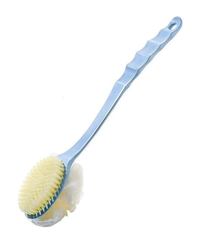 2-in-1 Loofah with Handle Body Back Scrubber cum Bath Brush (Assorted)