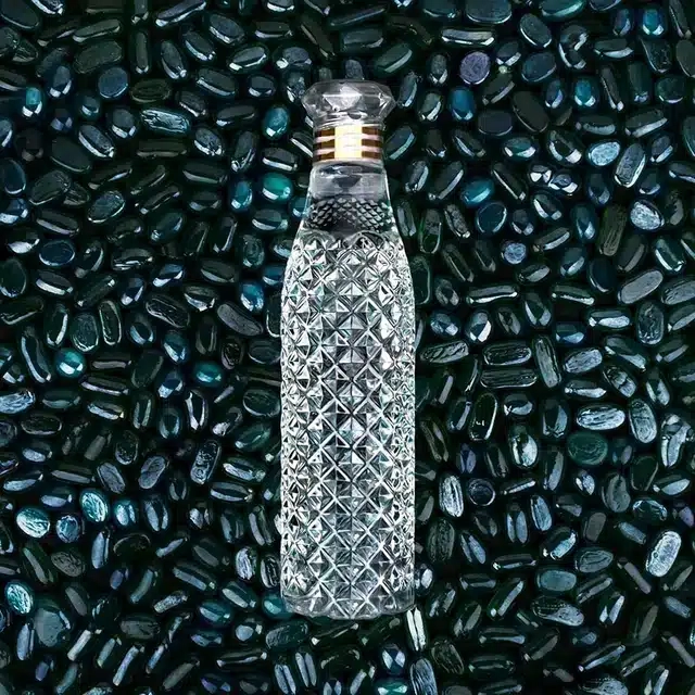 Plastic Crystal Water Bottle For Fridge Transparent - 1000 ml (Set Of 3)