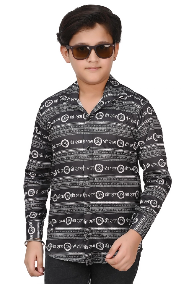 Full Sleeves Printed Shirt for Boys (Multicolor, 5-6 Years) (Pack of 2)