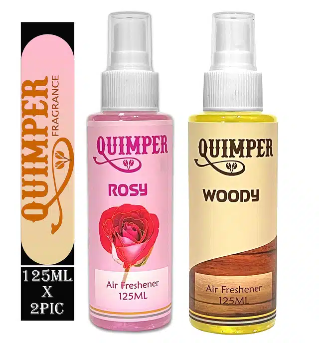 Quimper Rose & Woody Room Air Freshener (125 ml, Pack of 2)