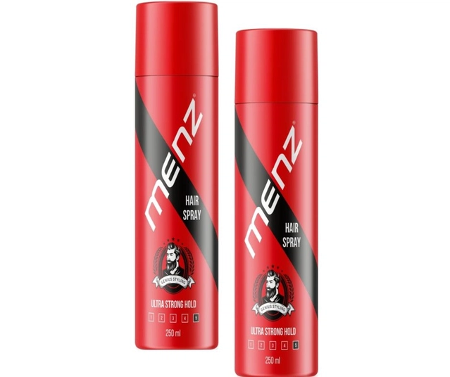 Menz Ultra Strong Hold Hair Spray (250 ml, Pack of 2)