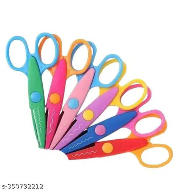 Plastic Paper Scissor (Multicolor, Pack of 6)