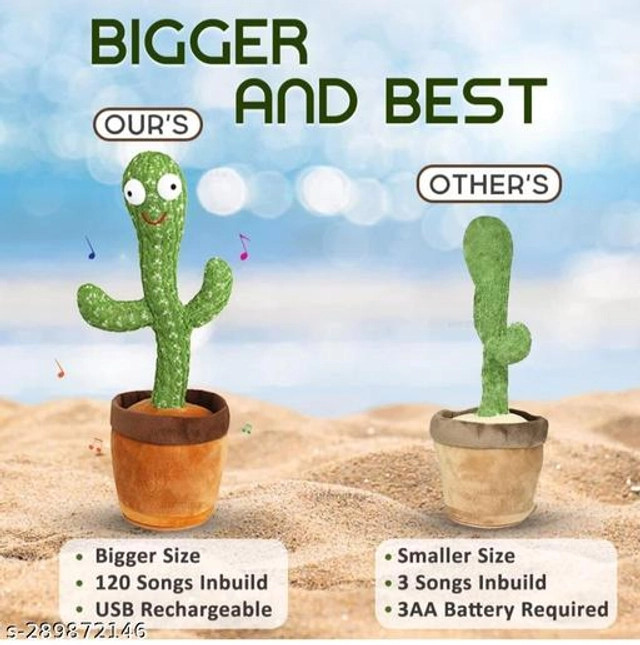 Dancing Musical Cactus Toy for Kids (Green)