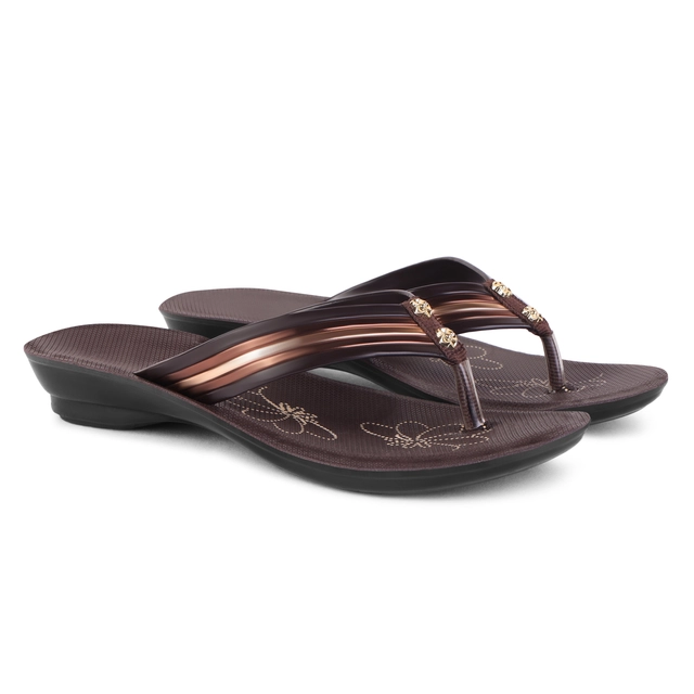 Flipflops for Women (Brown, 5)