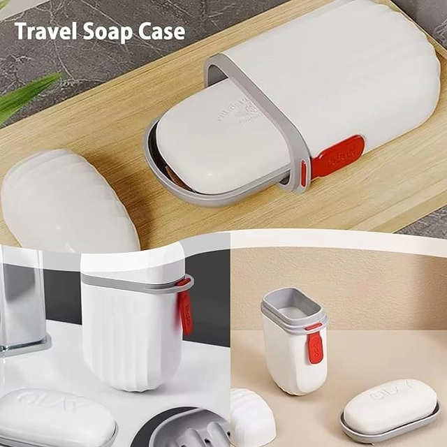 Plastic Portable Soap Box (White)