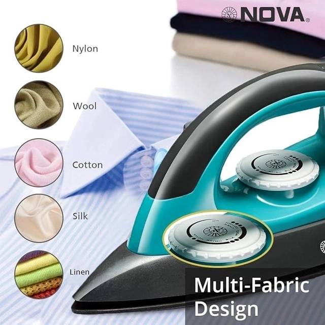 NOVA Plus Amaze NI-10 Dry Iron (1100 Watt , Grey/Turquoise)