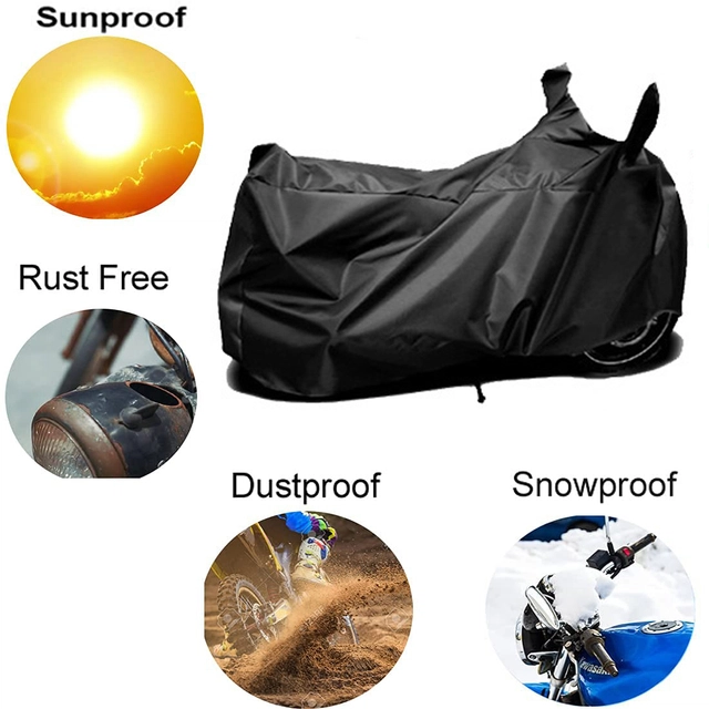 Polyester Semi-Waterproof Universal Motorcycle Cover (Black)