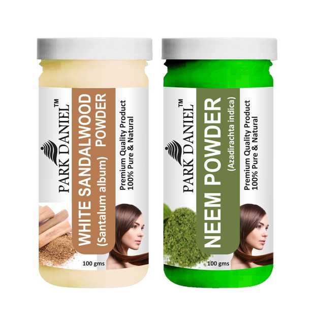 Park Daniel Premium White Sandalwood Powder & Neem Powder (Pack Of 2, 100 g) (SE-501)