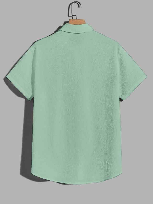 Popcorn Half Sleeves Shirt for Boys (Mint Green, 8-9 Years)