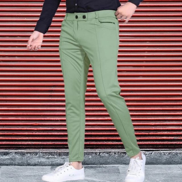 Lycra Jogger Perfect Fit Trackpants for Men (Green, 28)