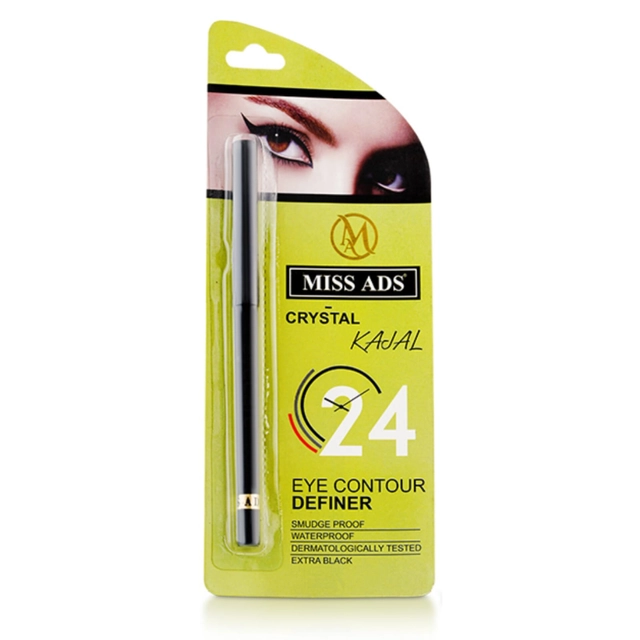 Miss Ads Crystal 24hr Smudgeproof Waterproof Kajal (Black)