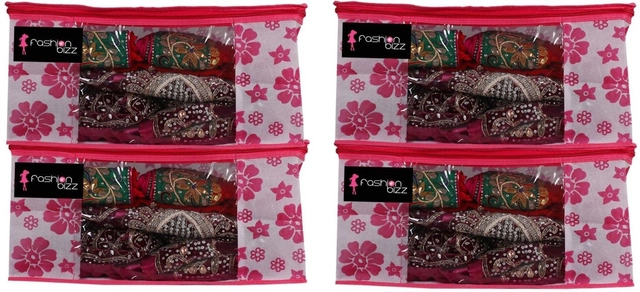 Non Woven Printed Saree Cover (Multicolor)