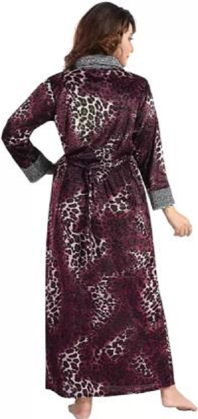 Velvet Printed Nightdress for Women (Wine, Free Size)