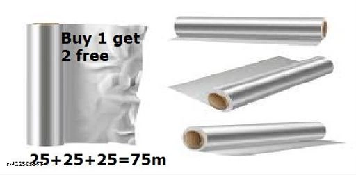 Aluminium Foil Paper (Silver, 25 m) (Pack of 3)