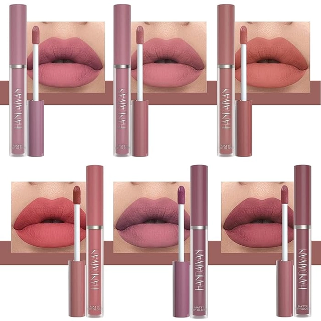 Handaiyan Liquid Matte Long Lasting Waterproof Lipsticks (Multicolor, Pack of 6)