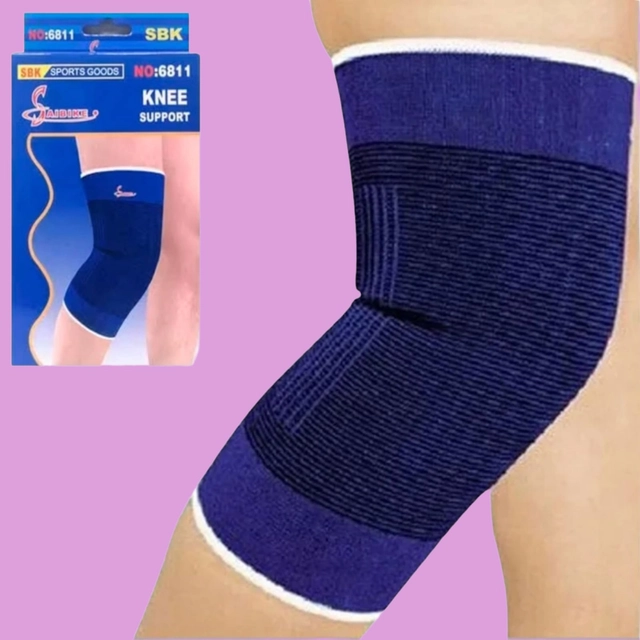 Polyester Solid Knee Sleeves for Women (Blue, Set of 1)