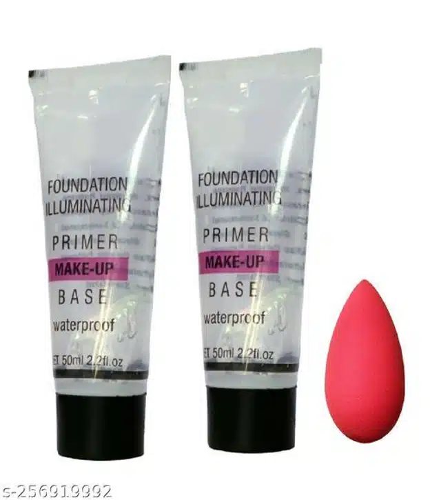 (2 Pcs) Face Primer with Makeup Blender Puff (Set of 2)