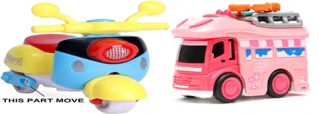 Station Wagon with Scooter Toy (Set of 2, Multicolor)