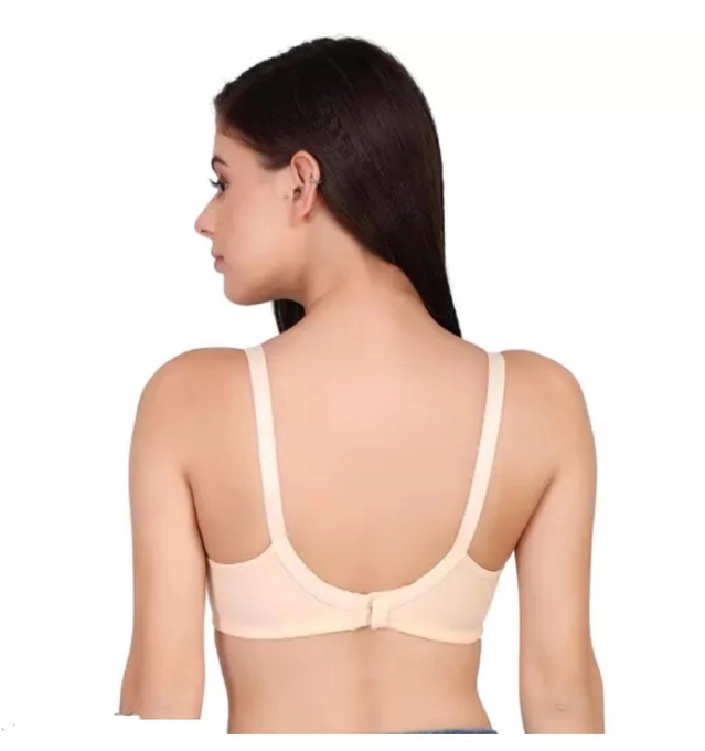 Polycotton Non Padded Bras for Women (Multicolor, 32) (Pack of 3)