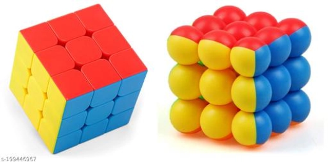 Plastic Rubik Cube (Multicolor, Pack of 2)