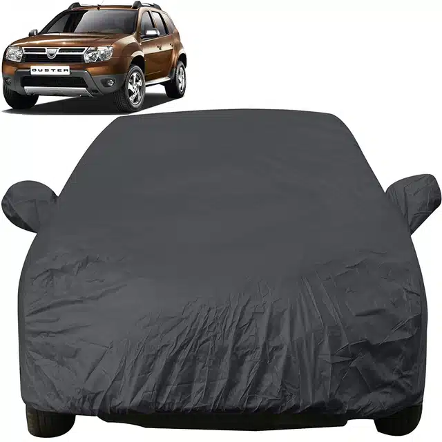 Body Cover with Mirror Pockets Compatible for Renaults Duster (Grey) (Od 79)