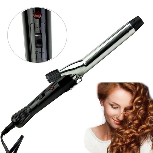 Professional Hair Curler for Men & Women (Black & Silver)