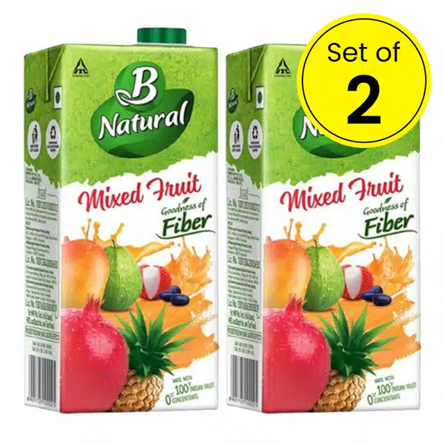 B Natural Mixed Fruit Juice 2X1 L (Pack of 2)