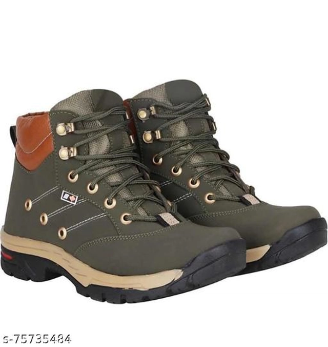 Boots for Men (Green & Brown, 6)