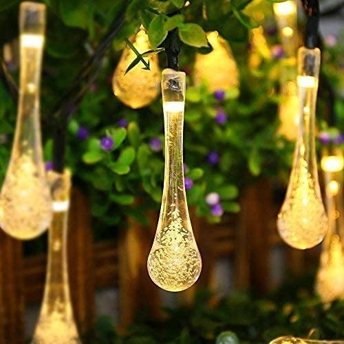 Waterproof Crystal Water Drop Fairy Diwali Lights (Gold)