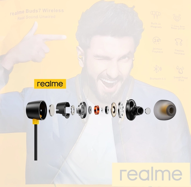 Realme Wired in Ear Earphones with Mic (Black & Yellow)