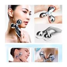 Stainless Steel 3D Roller Face Massager (Silver)