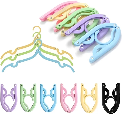 Plastic Foldable Cloth Hanger (Multicolor, Pack of 3)