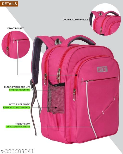 Polyester Backpack for Kids (Pink)