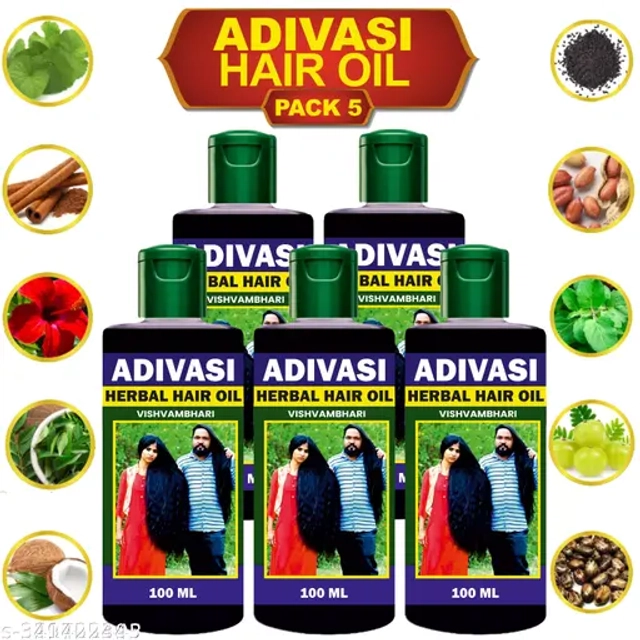 Adivasi Herbal Hair Oil (100 ml, Pack of 5)