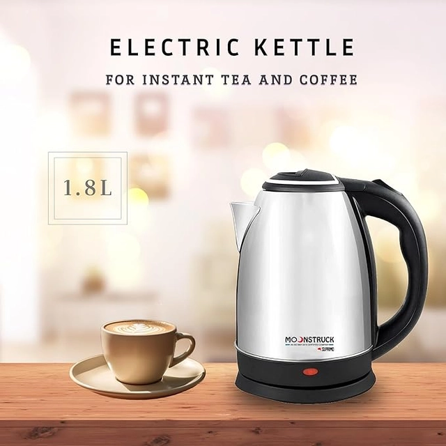 Moonstruck 1500 Watt Fast Heating 1.8L Stainless Steel Electric Kettle