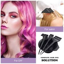 Combo of 3 Pcs Dye Brushes with Mixing Bowl for Hair Colour (Black, Set of 2)