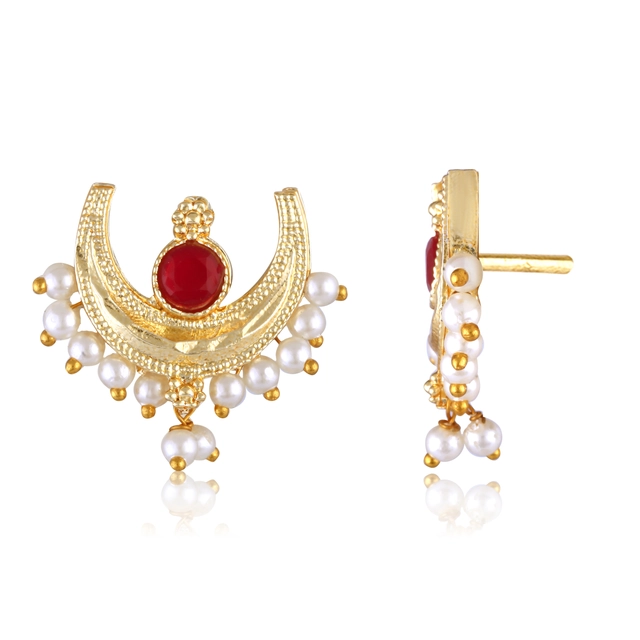 Alloy Gold Plated Earrings for Women (Gold, Set of 1)