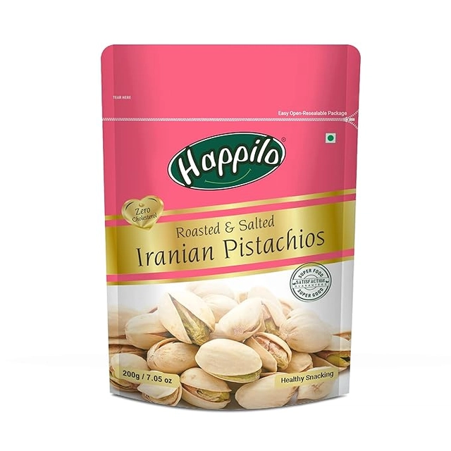 हैप्पिलो प्रीमियम ईरानियन रोस्टेड & साल्टेड पिस्ता 200 g