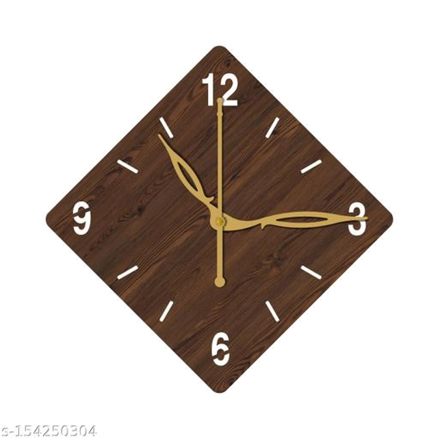 Wooden Wall Clock for Home (Brown)