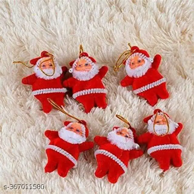 Christmas Decoration Santa Idols (Red & White, Pack of 12)