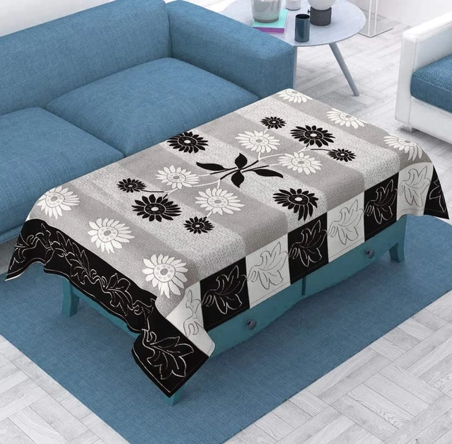 BALLEY table cover Cotton 4 seater (40 X 60 Inches) rectangle shape under 200 Black Colour Table Cloths