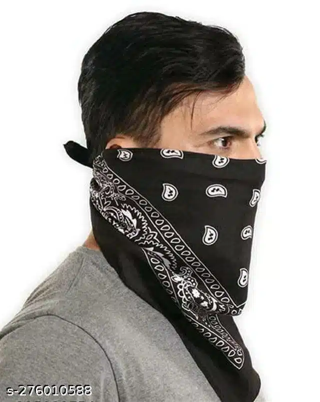 Cotton Bandana for Men & Women (Black)