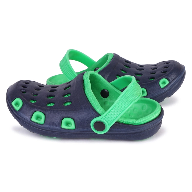 Clogs for Boys (Green & Navy Blue, 4-5 Years)