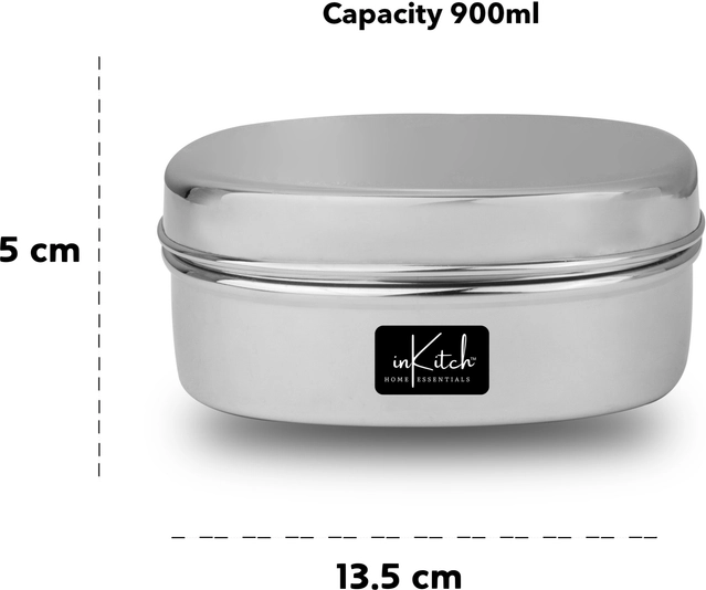 Inkitch Stainless Steel Storage Container with Lid for Kitchen (Silver)