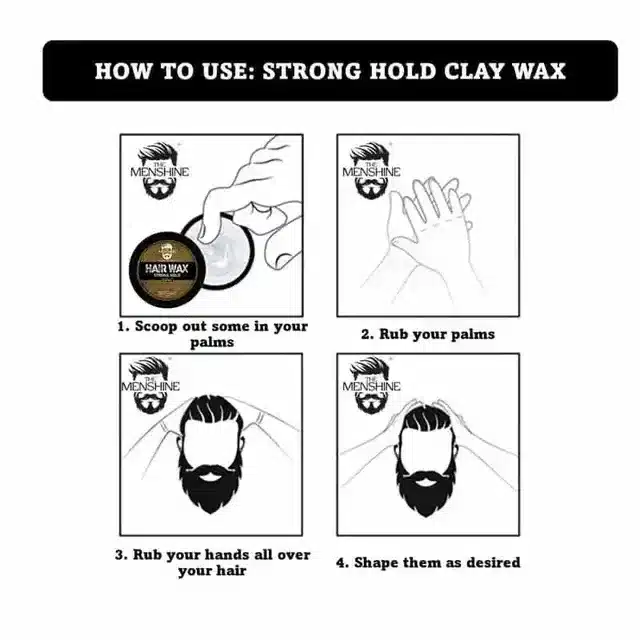 The Menshine Strong Hold Clay Hair Wax (Pack of 1, 50 g)