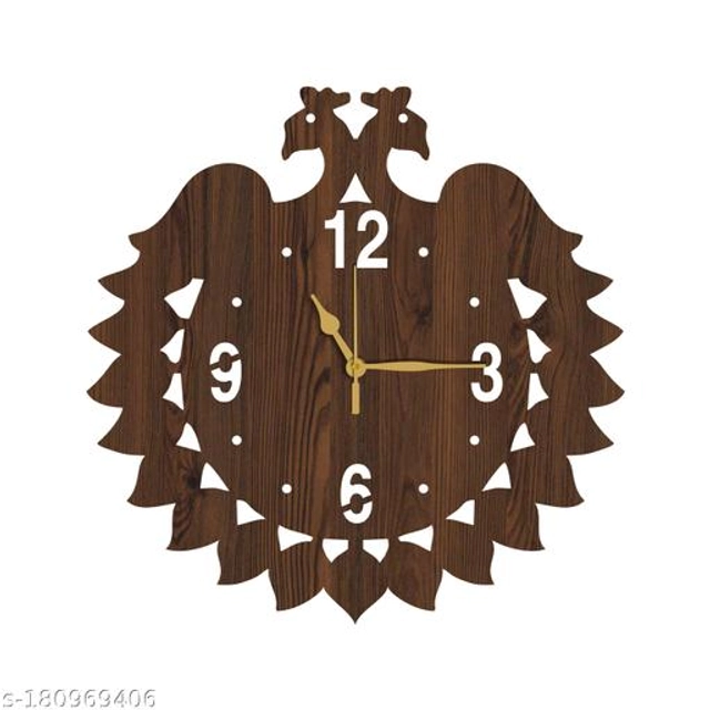 Wooden Wall Clock for Home (Brown)