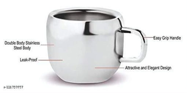 Stainless Steel Tea Cup (Multicolor, 80 ml) (Pack of 6)