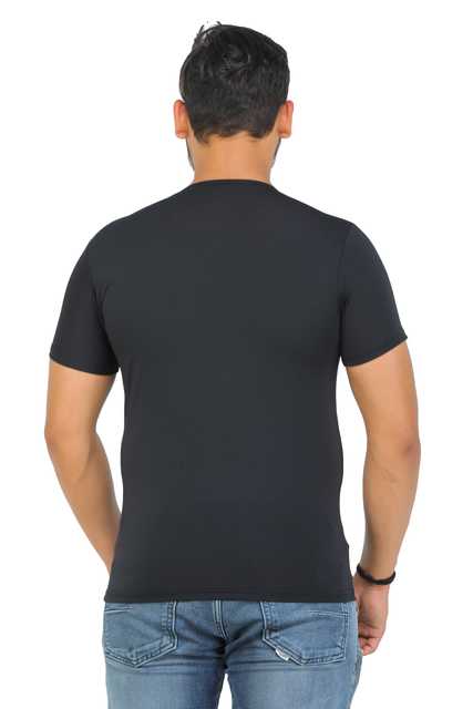Fosty Men's Cotton Stylish T-Shirts (Black, S) (ADE-313)