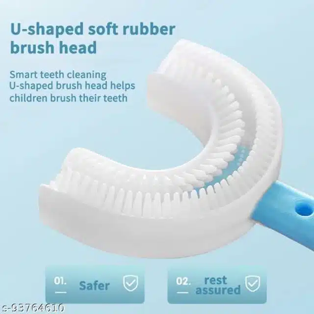 Silicone U Shaped Toothbrush for Kids (Assorted, Pack of 2)