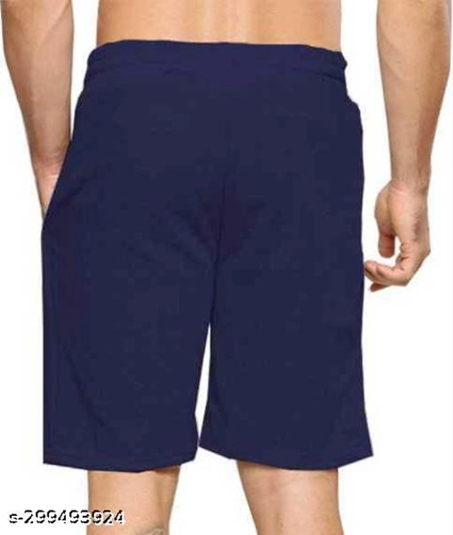 Cotton Shorts for Men (Navy Blue, 30)